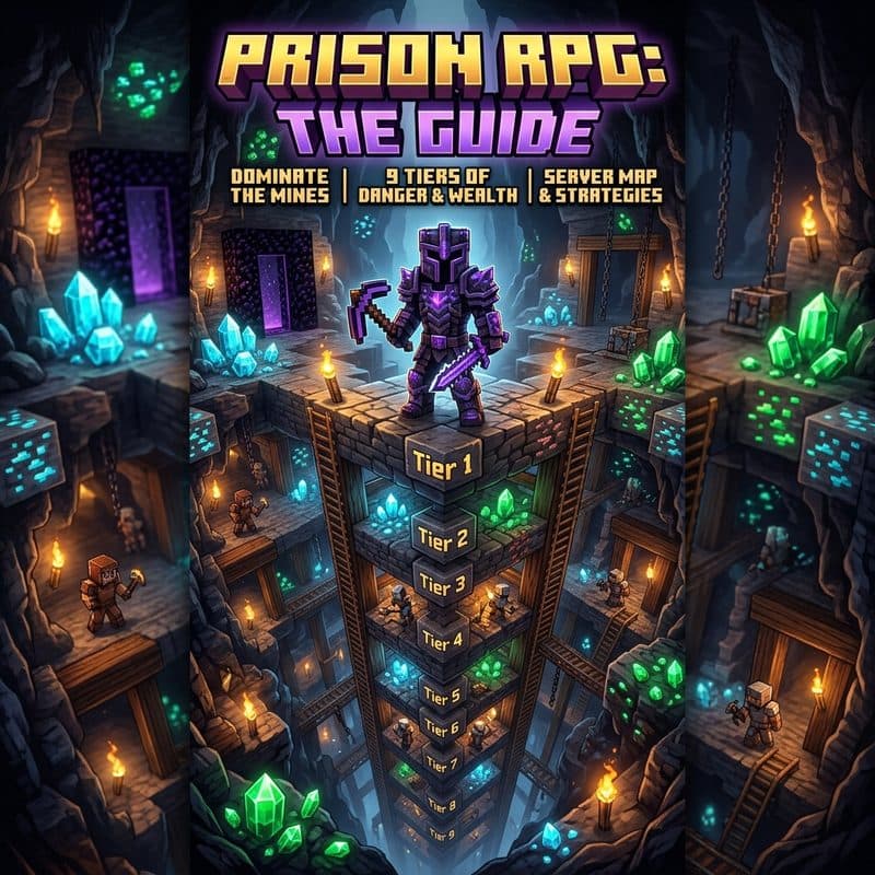 Thông Tin Máy Chủ AetherMine Prison RPG - Tổng Quan Hệ Thống 9 Rank & Bang Hội